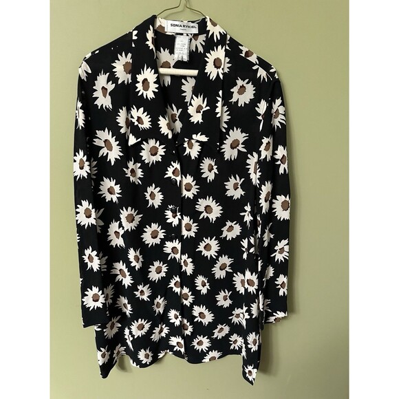 Vintage Sonia Rykiel Floral Print Jacket Sz 44 Boho XL Vented High Slits Blazer‎ - Picture 1 of 11